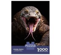 Puzzle Per Adolescenti Da 1000 Pezzi Komodo Dragon with Mouth Open Puzzle Per Adulti Giocattoli Antistress Sfida Difficile Gioco Impegnativo Regali 70x50cm/1000pcs