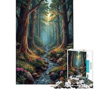 Puzzle per adolescenti da 1000 pezzi "La foresta segreta del ruscello" gioco rompicapo per adulti regalo per donne attività divertenti da fare a casa (dimensioni 50x75cm)