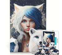 Puzzle per adolescenti da 1000 pezzi "La ragazza e la volpe bianca", antistress, sfida impegnativa, per rafforzare l'amore tra le coppie 50x75cm