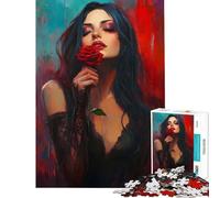 Puzzle per adolescenti da 1000 pezzi "La Rosa delle Tenebre" - Attività divertenti da fare in casa - Decorazione per la casa - Gioco pratico per ragazzi dai 14 anni in su (38x26cm)