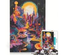 Puzzle per adolescenti da 1000 pezzi: La Terra un dipinto ad olio gioco impossibile rilassante e stimolante per la mente regalo per donne 38x52cm