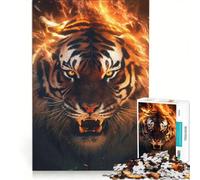 Puzzle per adolescenti da 1000 pezzi La Tigre Ardente Gioco Impossibile Rilassante e Intellettuale Regalo per Donne 50x75cm