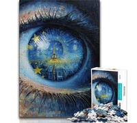 Puzzle per adolescenti da 1000 pezzi, la Torre Eiffel negli occhi, giocattoli per l'intrattenimento della famiglia, ideali come regalo per tutta la famiglia (75x50cm)