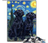 Puzzle per adolescenti da 1000 pezzi, Labrador sotto le stelle, giochi divertenti per famiglie, ideale come regalo per tutta la famiglia (dimensioni 50x75cm)