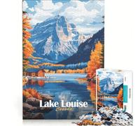 Puzzle per adolescenti da 1000 pezzi Lake Louise Canada giocattolo antistress sfida impegnativa rafforza l'amore tra le coppie 38x26cm