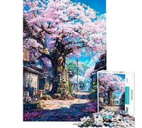 Puzzle per adolescenti da 1000 pezzi l'antico albero di ciliegio puzzle per adulti difficile lista dei desideri con Babbo Natale rompicapo giochi per famiglie 50x75cm