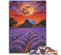 Puzzle per adolescenti da 1000 pezzi, Lavanda sotto la luna Gioco educativo divertente e umoristico per compleanni, difficile da completare, 50x75cm