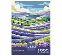 Puzzle Per Adolescenti Da 1000 Pezzi Lavender Field Landscape Illustration Puzzle Per Adulti Gioco Per Famiglie Decorazione Murale Regali Unici Per Compleanno E Natale 52x38cm/1000pcs