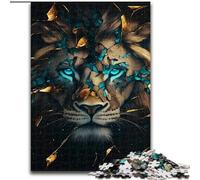 Puzzle per adolescenti da 1000 pezzi Leone nero e oro, educativo e didattico, ideale come regalo per tutta la famiglia (dimensioni 50x75cm)