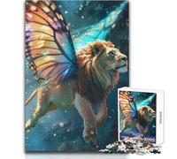 Puzzle per adolescenti da 1000 pezzi, leone volante con ali, goditi ore di relax tranquille e accoglienti, taglio netto, giocattolo durevole, dimensioni 50x75cm