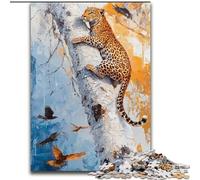 Puzzle per adolescenti da 1000 pezzi, leopardo sull'albero, educativo e didattico, ideale come regalo per tutta la famiglia (dimensioni 50x75cm)