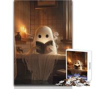 Puzzle per adolescenti da 1000 pezzi, libro di lettura dei fantasmi in bagno, gioco educativo per famiglie, difficile, regalo di compleanno, dimensioni 50x75cm