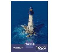 Puzzle Per Adolescenti Da 1000 Pezzi Lighthouse in The Ocean Deep Blue Lighthouse at Sea Dramatic Coastal Art Puzzle Per Adolescenti Giocattoli Antistress Vacanze A Casa Passatempo Divertimento Atti