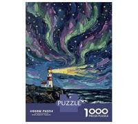 Puzzle Per Adolescenti Da 1000 Pezzi Lighthouse Under The Northern Lights Puzzle Per Adulti Giocattolo Decorazione Da Parete Sfida Difficile Per È Ideale Come Regalo 52x38cm/1000pcs