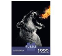 Puzzle Per Adolescenti Da 1000 Pezzi Lion Head Wit Fire Puzzle Per Adulti Giochi Per Famiglie Decorazione Murale Sfida Educativa 38x26cm/1000pcs