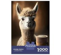 Puzzle Per Adolescenti Da 1000 Pezzi Llama Drinks Coffee Puzzle Per Adulti Gioco Pratico Analisi E Logica Interazione Genitore-figlio 70x50cm/1000pcs