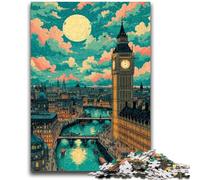 Puzzle per adolescenti da 1000 pezzi, Londra di notte, educativo e didattico, ideale come regalo per tutta la famiglia, 50x75cm
