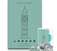 Puzzle per adolescenti da 1000 pezzi, Londra, Regno Unito, aiuta il cervello ad allenarsi, giocattoli avvincenti per coltivare la pazienza e migliorare la memoria (75x50cm)