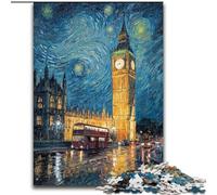 Puzzle per adolescenti da 1000 pezzi, Londra sotto il cielo notturno, educativo e didattico, ideale come regalo per tutta la famiglia (dimensioni 26x38cm)