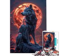 Puzzle per adolescenti da 1000 pezzi "Lone Wolf and Blood Moon" Attività divertenti da fare a casa ma anche un gioco divertente e umoristico per tutta la famiglia adatto a ragazzi dai 14 anni in su