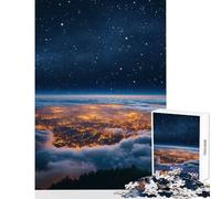 Puzzle per adolescenti da 1000 pezzi Luci della città sopra le nuvole Giocattolo educativo Idee regalo Gioco educativo Migliora l'amore tra coppie Dimensioni 38x52cm