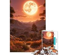 Puzzle per adolescenti da 1000 pezzi luna piena sulla montagna difficile e stimolante regalo per donne giochi divertenti per ragazzi dai 14 anni in su (50x75cm)