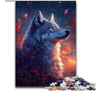 Puzzle per adolescenti da 1000 pezzi, lupo al tramonto, giochi divertenti per famiglie, ideale come regalo per tutta la famiglia (dimensioni 26x38cm)