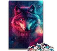 Puzzle per adolescenti da 1000 pezzi, lupo, arte, analisi e logica, con pezzi completamente interconnessi e di forma casuale, per bambini dai 14 anni in su, 26x38cm