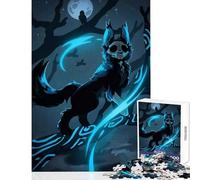 Puzzle per adolescenti da 1000 pezzi Lupo con la faccia da teschio su un ramo luminoso Giocattoli antistress Regali di compleanno Gioco per famiglie Lista dei desideri con Babbo Natale 38x26cm