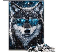 Puzzle per adolescenti da 1000 pezzi, lupo nella neve, aiuta il cervello a esercitare i giocattoli avvincenti per coltivare la pazienza, decorazione perfetta (dimensioni 26x38cm)