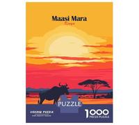 Puzzle Per Adolescenti Da 1000 Pezzi Maasai Mara Sunset Puzzle Per Adulti Giocattolo Decorazione Da Parete Migliora La Memoria Gioco Stimolante Regali 38x26cm/1000pcs