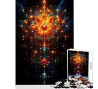 Puzzle per adolescenti da 1000 pezzi Mandala floreale astratto con elementi cosmici Giocattoli fai da te Ottimo regalo per giochi Giochi rilassanti Sfida da completare Dimensioni 50x75cm