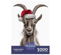 Puzzle Per Adolescenti Da 1000 Pezzi Markhor Goat Wearing Santa Hat Puzzle Per Adulti Giochi Rilassanti Regalo Di Compleanno Regali Per Amici E Familiari 38x26cm/1000pcs