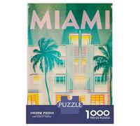 Puzzle Per Adolescenti Da 1000 Pezzi Miami Art Deco Travel Puzzle Per Adolescenti Gioco Per Famiglie Migliora La Memoria Regali Di Natale E Compleanno 70x50cm/1000pcs