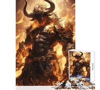 Puzzle per adolescenti da 1000 pezzi Minotauro Guerriero in Aura di Fuoco Giocattolo Educativo Ottimi Regali e Giocattoli Gioco per Famiglie Adatto per la Decorazione della Scrivania 38x26cm