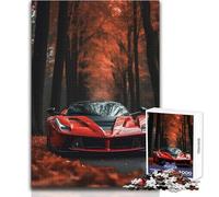 Puzzle per adolescenti da 1000 pezzi, modello La Ferrari Super Car rossa, gioco di sfida unico, regalo per donne, opera d'arte, dimensioni 38x52cm