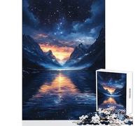 Puzzle per adolescenti da 1000 pezzi montagna lago cielo notturno giocattoli antistress idee regalo gioco pratico interessante riduzione dello stress dimensioni 50x75cm