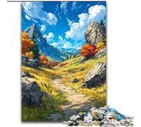Puzzle per adolescenti da 1000 pezzi Montagne in autunno, analisi e logica con pezzi completamente interconnessi di forma casuale per bambini dai 14 anni in su (dimensioni 26x38cm)