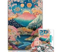 Puzzle per adolescenti da 1000 pezzi, Monte Fuji, Giappone, sfida difficile antistress, ogni pezzo è unico, gioco divertente e stimolante per tutta la famiglia, 50x75cm