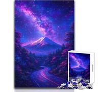 Puzzle per adolescenti da 1000 pezzi, Monte Fuji sotto il cielo stellato della galassia, regalo per donne, gioco rompicapo, regalo di compleanno (dimensioni 38x52cm)