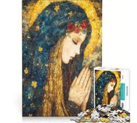 Puzzle per adolescenti da 1000 pezzi mosaico raffigurante il ritratto della Vergine Maria gioco rompicapo attività divertenti da fare in casa regalo per donne 38x52cm