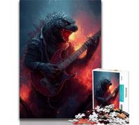 Puzzle per adolescenti da 1000 pezzi, mostro che suona la chitarra, aiuta il cervello a esercitare i giocattoli avvincenti per coltivare la pazienza, regalo per compleanni, 38x26cm