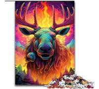 Puzzle per adolescenti da 1000 pezzi, motivo: alce, aiuta il cervello a esercitare i giocattoli che creano dipendenza e coltivano la pazienza, collezione di artisti, belle arti, 50x75cm