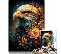 Puzzle per adolescenti da 1000 pezzi, motivo: aquila con fiore, aiuta il cervello a esercitare i giocattoli che creano dipendenza e coltivano la pazienza, decorazione perfetta, 75x50cm