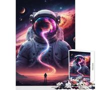 Puzzle per adolescenti da 1000 pezzi motivo: Astronauta flusso cosmico giocattolo educativo idee regalo gioco educativo migliora l'amore tra coppie dimensioni: 38x26cm