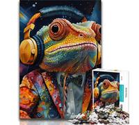 Puzzle per adolescenti da 1000 pezzi, motivo: camaleonte, aiuta il cervello a esercitare i giocattoli che creano dipendenza e coltivano la pazienza, decorazione perfetta, 38x26cm