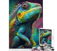 Puzzle per adolescenti da 1000 pezzi motivo: camaleonte giocattoli decorativi per la casa regalo divertente gioco educativo attività divertenti a casa dimensioni: 38x26cm