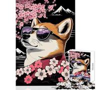 Puzzle per adolescenti da 1000 pezzi,motivo: cane,ciliegio in fiore,meme,giocattolo,decorazione da parete,opera d'arte,regalo,giochi educativi,aiuta il cervello,esercizio,dimensioni: 38x52cm