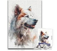 Puzzle per adolescenti da 1000 pezzi, motivo: cane della Groenlandia, acquerello, per godersi ore di relax, taglio netto, durevole, giocattolo artigianale, dimensioni: 38x26cm