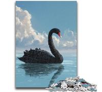Puzzle per adolescenti da 1000 pezzi, motivo: Cigno nero, antistress, per trascorrere il tempo libero in casa, con poster abbinato e foglio di quiz, 50x75cm